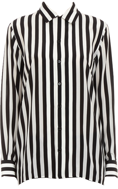 How to wear your Saint Laurent Black & White Striped Crepe-De-Chine ...