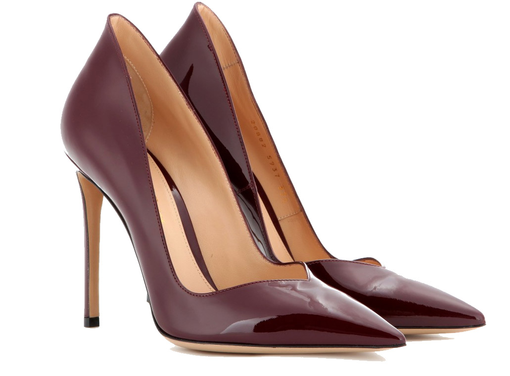 How to wear your Gianvito Rossi amaranto bordeaux patent leather pumps ...